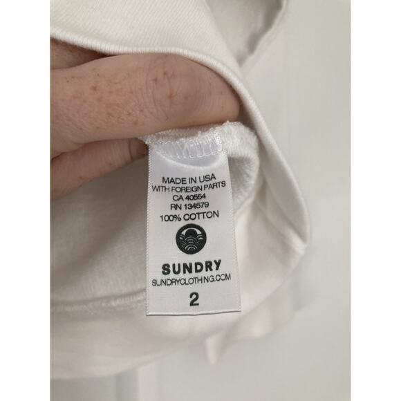 Sundry Anthropologie Floral Embroidered Crew Neck Pullover Sweater Size 2 Medium - Picture 4 of 9